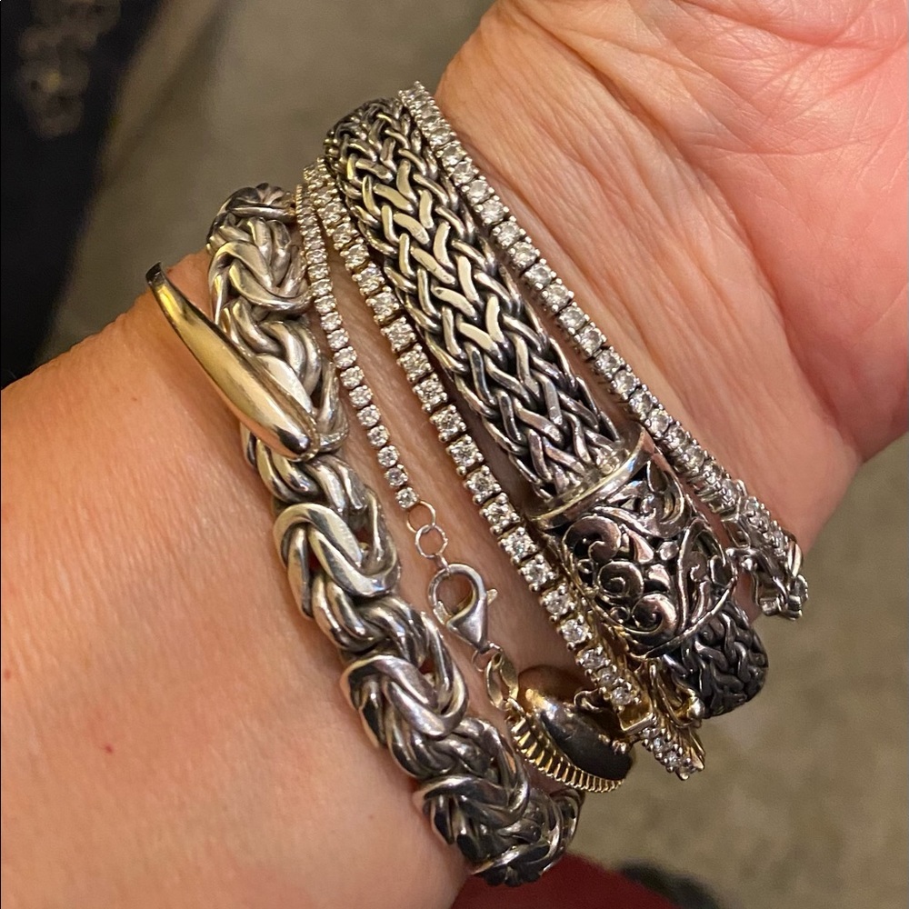 Silver bracelet 925 pure authentic handmade in Bali. 7.5”8mm wide. Perfect - Picture 8 of 15